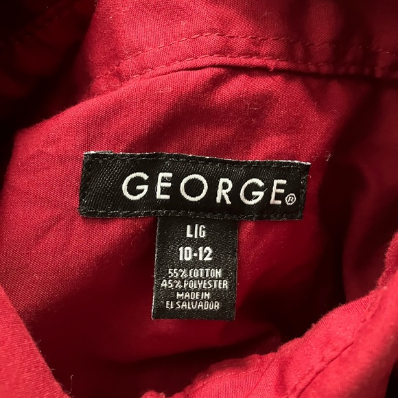 GEORGE® Red Dress Shirt, (Boys, Large). - Picture 3 of 3